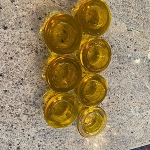 7 yellow tea light holders